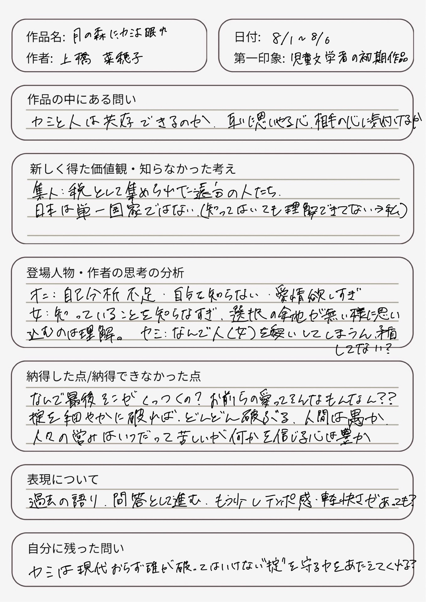 月の森に、カミよ眠れ